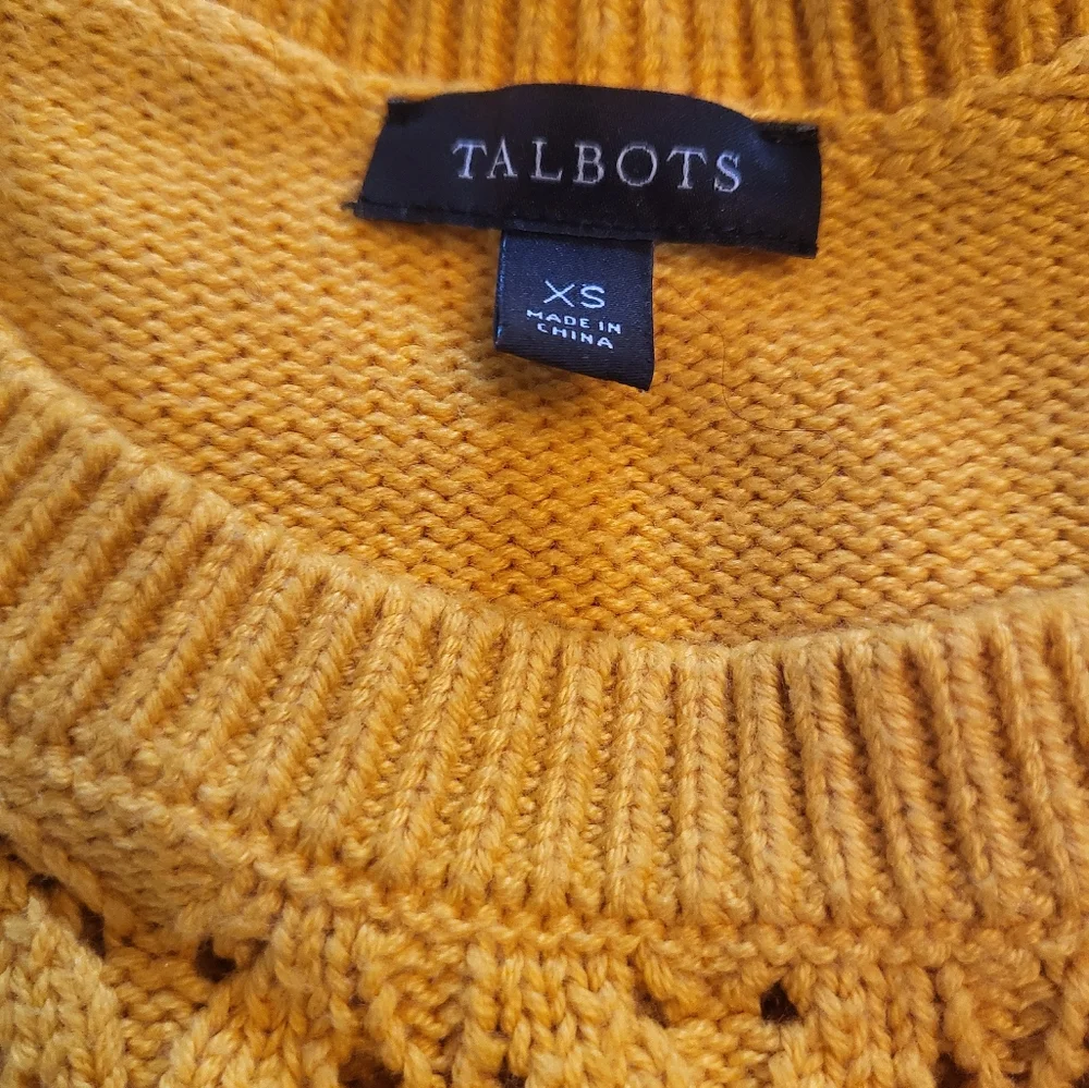 Talbots Yellow Sweater with Ruffle Detail - Picture 2 of 4